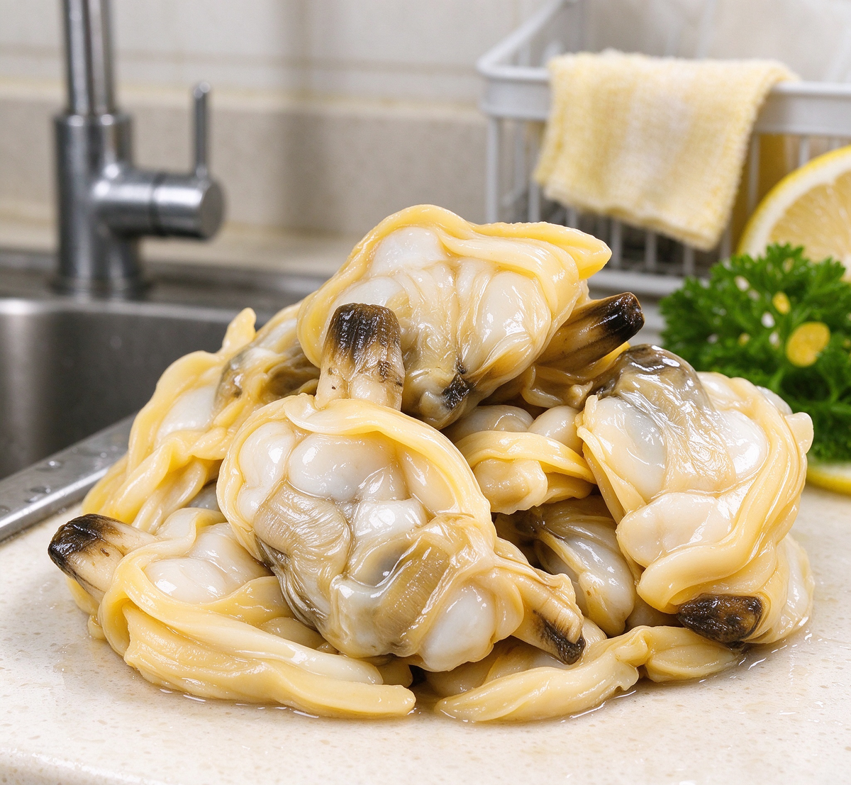 Fresh oyster clusters on the half shell (photo 1 of 3)